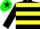 Silk - Black, yellow hoops, green cap, black star