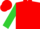 Silk - Red front,blue back,lime green sleeves,emblem on back