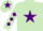 Silk - Light green, purple star, purple diamonds on sleeves, purple star on cap