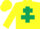 Silk - Yellow, dark green cross of lorraine,
