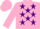 Silk - Shocking pink, purple stars, purple stars on pink cap