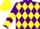 Silk - Purple, yellow diamonds, yellow chevrons on sleeves, yellow cap