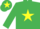 Silk - emerald green, yellow star, emerald green cap, yellow star