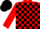 Silk - Red and black blocks, red sleeves, black cap