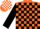 Silk - Orange, white 'aj', white and black blocks on sleeves