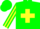 Silk - Green, yellow maltese cross, yellow stripe on slvs