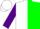 Silk - White and green halves, purple sleeves