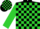 Silk - Black, lime green wolf emblem, lime green blocks on sleeves