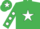 Silk - Emerald green, white star, emerald green sleeves, white spots, emerald green cap, white star