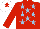 Silk - RED, light blue stars, red sleeves, white cap, red star