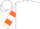Silk - White, orange torch, orange hoops on sleeves