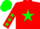 Silk - Red body, green star, red arms, green stars, green cap