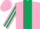 Silk - Pink body, dark green strip, pink arms, dark green striped, pink cap