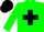 Silk - Green, black cross slashes, black cap