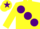Silk - Yellow, large Purple spots and star on cap