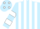 Silk - Light Blue and White stripes, hooped sleeves, Light Blue cap, White spots