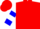 Silk - Red, white circled 'mr', blue bars on sleeves