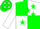 Silk - Green & white quarters, green stars on white sleeves