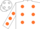 Silk - White,  orange dots