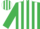 Silk - EMERALD GREEN & WHITE STRIPES, emerald green sleeves, striped cap
