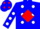 Silk - Blue, red diamond with white dots