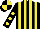 Silk - Black and yellow stripes, black sleeves, yellow spots, quartered cap