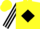 Silk - Yellow, black diamond, black and white striped sleeves