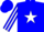 Silk - Blue, black framed 'c/r' on white star, white star stripe on sleeves, blue cap