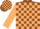 Silk - Brown & beige, brown and beige blocks on slvs