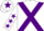 Silk - WHITE, purple cross belts, purple stars on sleeves, white cap, purple star
