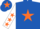 Silk - ROYAL BLUE,orange star,white sleeves,orange stars,royal blue cap,orange star