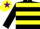 Silk - Black & yellow hoops, yellow cap, purple star