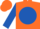 Silk - Orange,  orange 'ab' on royal blue ball, royal blue sleeves, orange cap