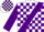 Silk - White, purple sash, purple blocks on sleeves
