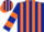 Silk - Dark Blue and Orange stripes, hooped sleeves