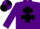 Silk - Purple, black cross of lorraine, purple and black quartered cap
