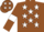 Silk - brown, white stars, brown sleeves, white armlets, brown cap, white stars