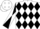 Silk - White, black diamonds, black and white diagonal quartered sleeves