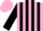 Silk - Pink, black 'rr' in railroad sign, black stripes and cuffs on sleeves