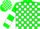 Silk - Green, white blocks, white bars on sleeves