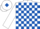 Silk - White and royal blue check, white sleeves, white cap, royal blue diamond