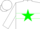 Silk - White, green star hoop, white sleeves, white cap