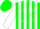 Silk - Green, with gold 'b' in white circle, green and white stripes on sleeves, green cap