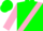 Silk - Green, pink 'p' and sash, pink bands on sleeves