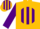 Silk - Gold, gold emblem on purple ball, gold stripes on purple sleeves
