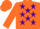 Silk - Orange, Purple stars, Orange sleeves and cap
