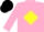Silk - Pink, Yellow diamond, Black cap