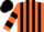 Silk - Fluorescent orange, black stripes, black bars on sleeves, orange and black cap