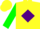 Silk - Yellow, purple diamond, green sleeves, yellow cuffs