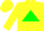 Silk - Florescent yellow, pink and green triangle